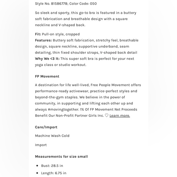 Free People Movement Never Better Square Neck Bra XS NWT Lilac ice - Picture 7 of 12